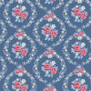 Tilda Village Life 100697 Mable Blue Floral Wreaths | SOLD BY THE HALF-YARD