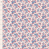 Tilda Village Life 100696 Ruth Blue Flowers Red Vines Leaves | SOLD BY THE HALF-YARD