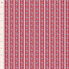 Tilda Village Life 100693 Agnes Burgundy Floral Stripe | SOLD BY THE HALF-YARD
