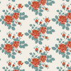 Tilda Village Life 100688 Myrtle Teal Rust Roses | SOLD BY THE HALF-YARD