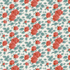 Tilda Village Life 100684 Margot Rust Roses Teal Leaves | SOLD BY THE HALF-YARD