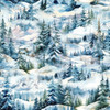 Beyond the Pines Digital by Henry Glass 3688-76 Pine Tree Scenic Large - Blue Spruce Multi | SOLD BY THE HALF-YARD