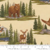 Northwoods Lodge by Deb Strain for Moda 59190 11 Allover Landscape Wildlife Bear Deer Natural | SOLD BY THE HALF-YARD