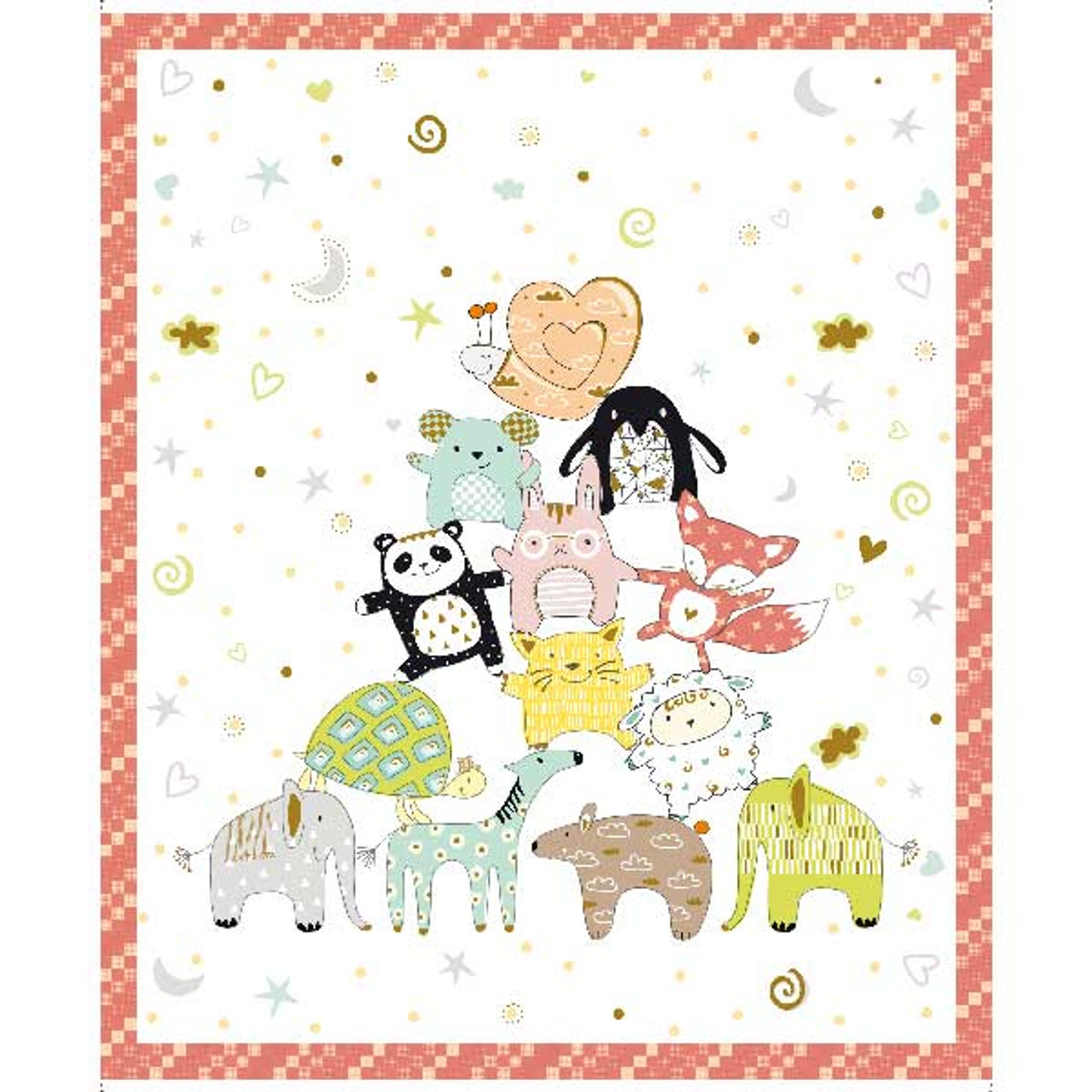 QT Fabrics  Cute & Cuddly Fabric Panel 29000-Z Children Baby