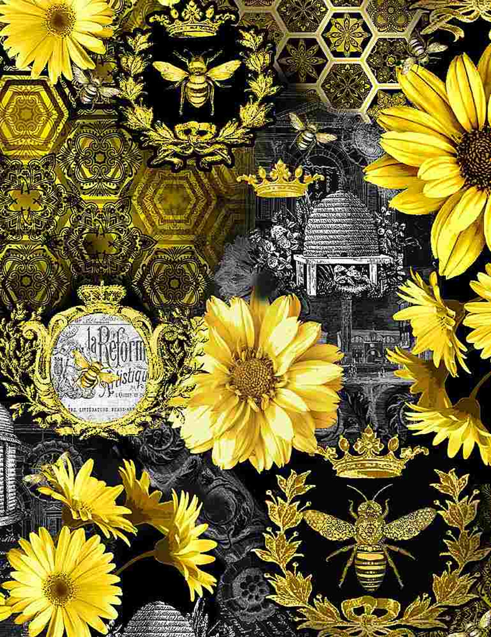 Timeless Treasures Fabrics Honey Bee Farm Vintage Bee Farm Sign Cream