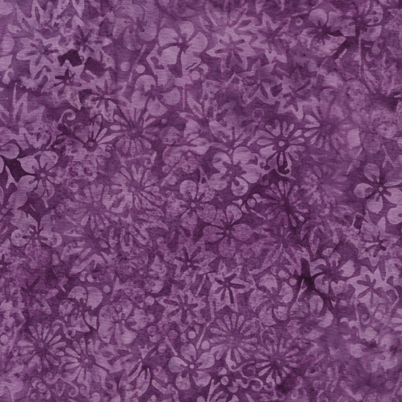 Island Batik 112217430 Mixed Asian Floral - Purple Jelly | Per Half Yard