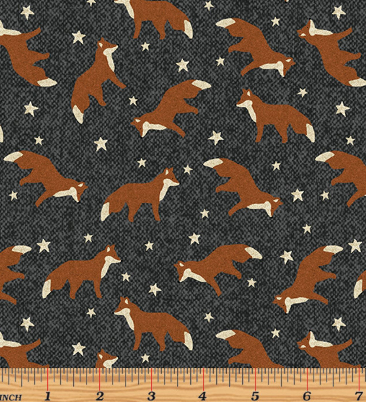 Seamless Cute Orange Foxes Winter Forest Tree Leaves White