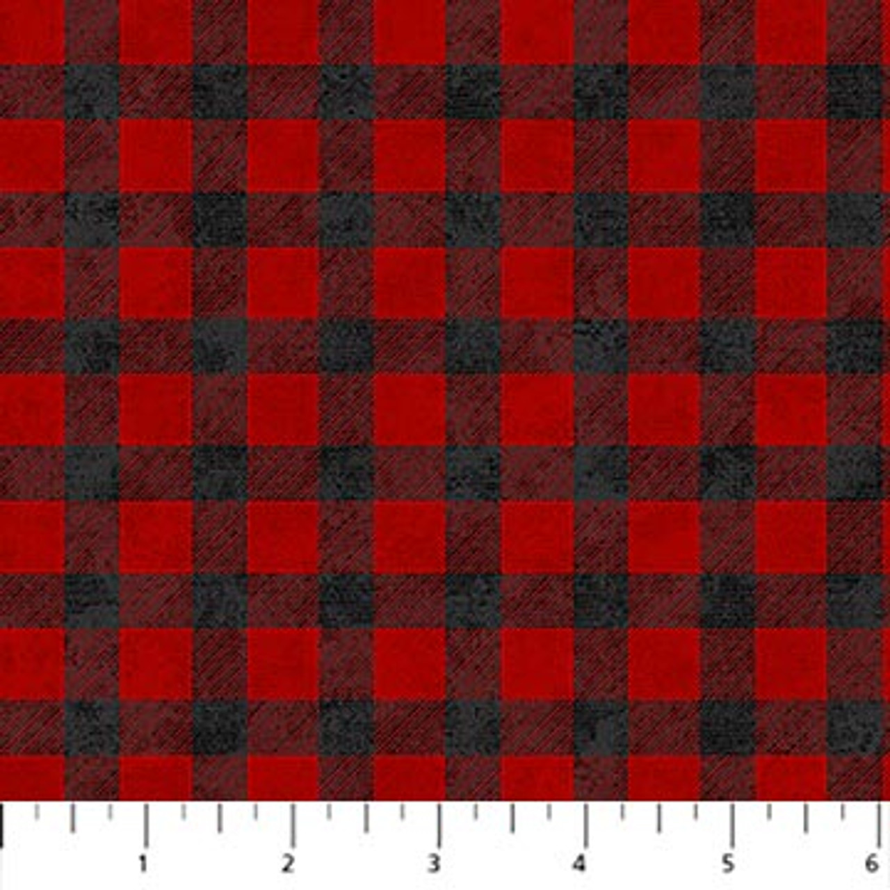 Northcott Cozy Up Flannels F25279-24 Red Black Buffalo Check Lg