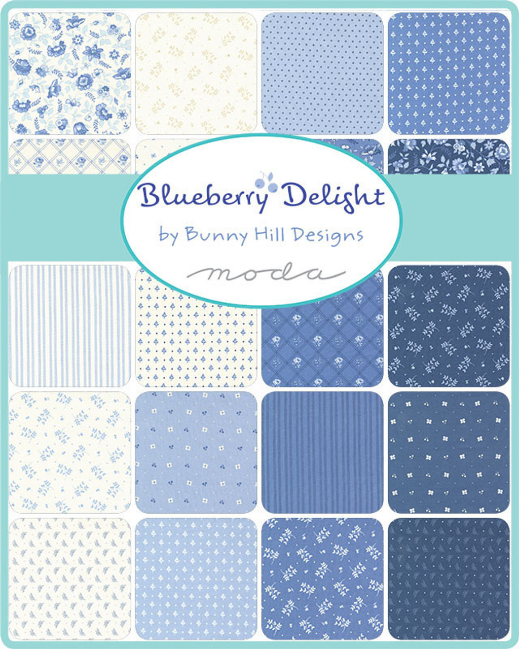 Moda Blueberry Delight by Bunny Hill Designs 3030JR Jelly Roll 40 strips -  Seams Sew Perfect