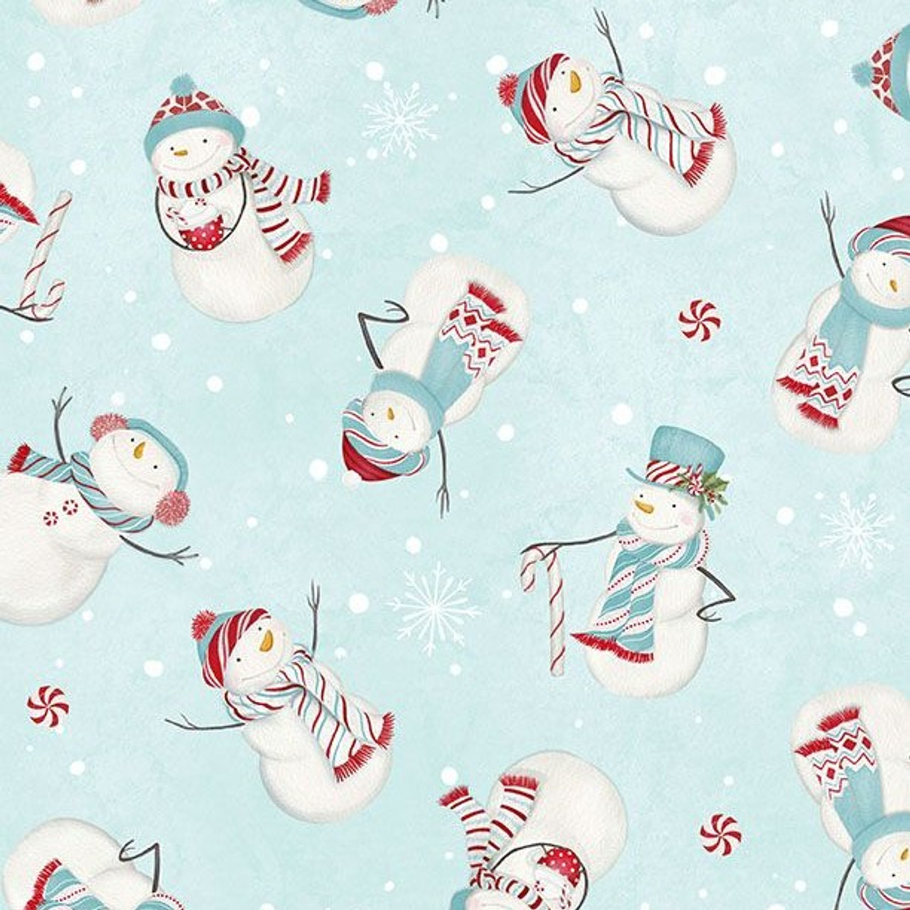 Snow Friends Christmas Snowman Quilting Cotton Fabric By The Yard - Merchlet