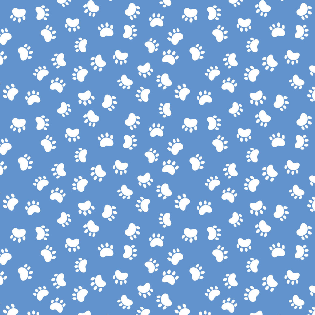 Cat's Paw 額装③ Clothworks Kitty The Cat Paw Prints Medium Blue SB20393-740 | SOLD