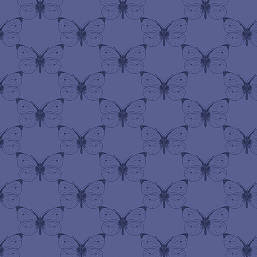 Benartex Bee Haven 16415-55 Etched Cabbage Butterfly Twilight