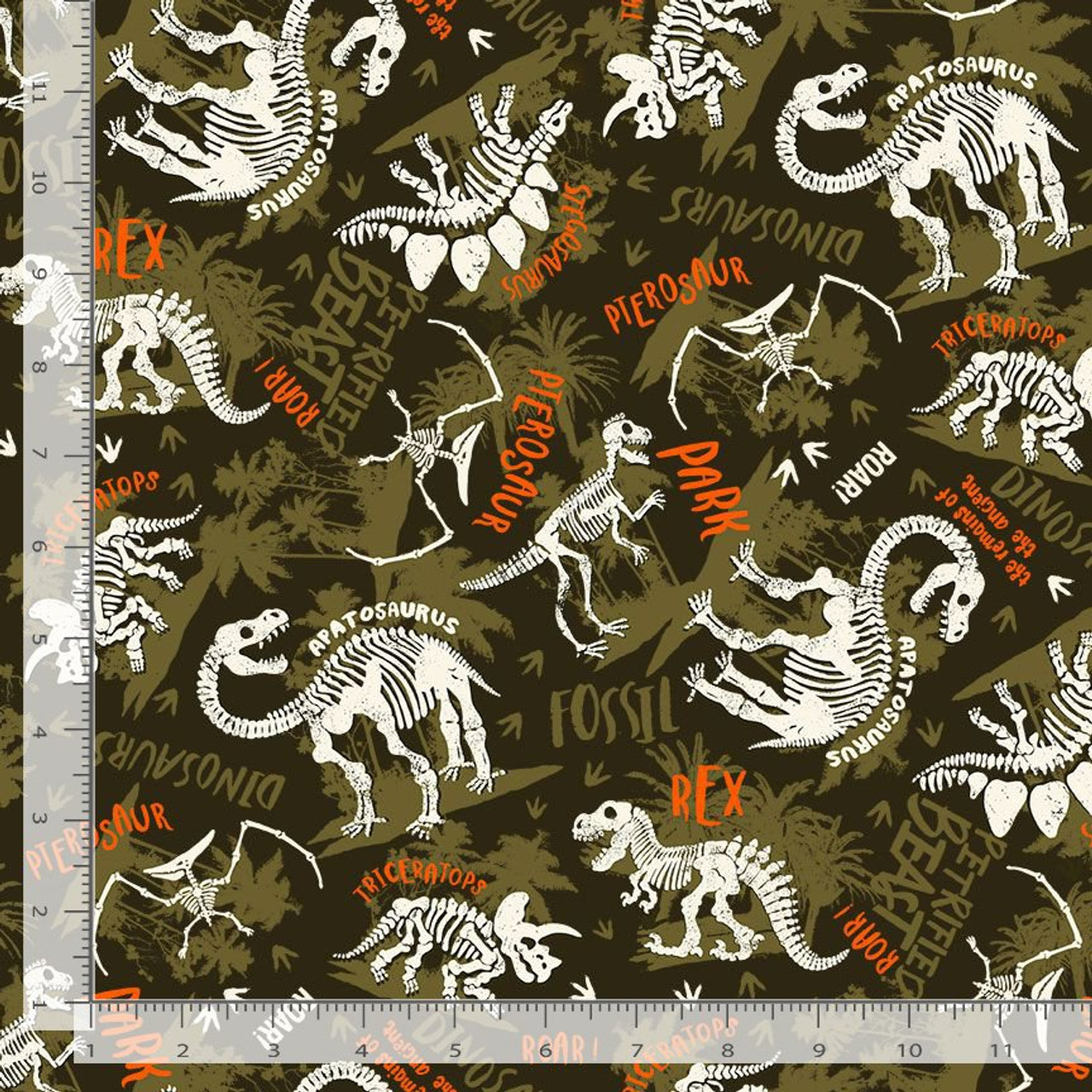 Timeless Treasures Dinosaur Dig CD-3509 Camo Dinosaurs Dino