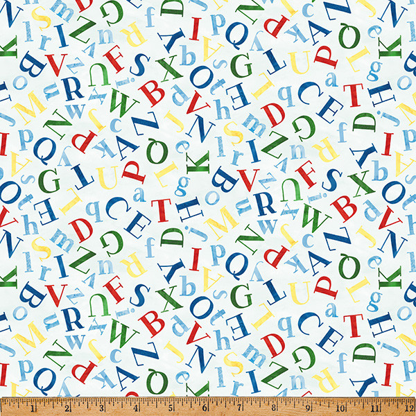 order　FABRIC ④ Hoffman Things That Go From A to Z X5751 181 Rainbow Letters