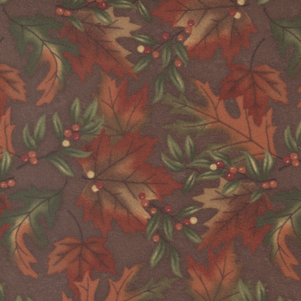 Moda Fall Melody Flannel | 6901 14F Brown Leaf Leaves Landscape