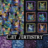Cat Artistry by Peggy Collins for Benartex