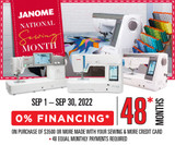 National Sewing Month Janome Financing