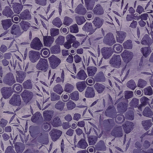 Island Batik 112203425 Flower Purple Heather | Per Half Yard