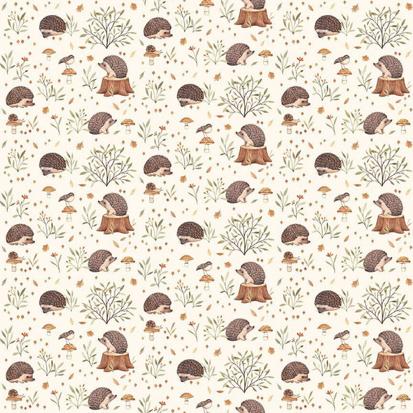 Dear Stella - Little Forest | Stella-DNS2304 Cream Hedgehogs | Per Half Yard