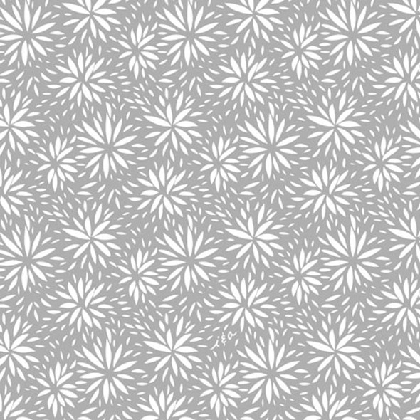 QT Fabrics | Hippity Hop 29219-K Starburst Floral Grey | Per Half Yard