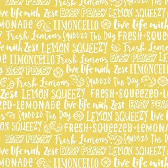 Michael Miller Lemon Fresh DC10563 Yellow Easy Peasy | Per Half Yard