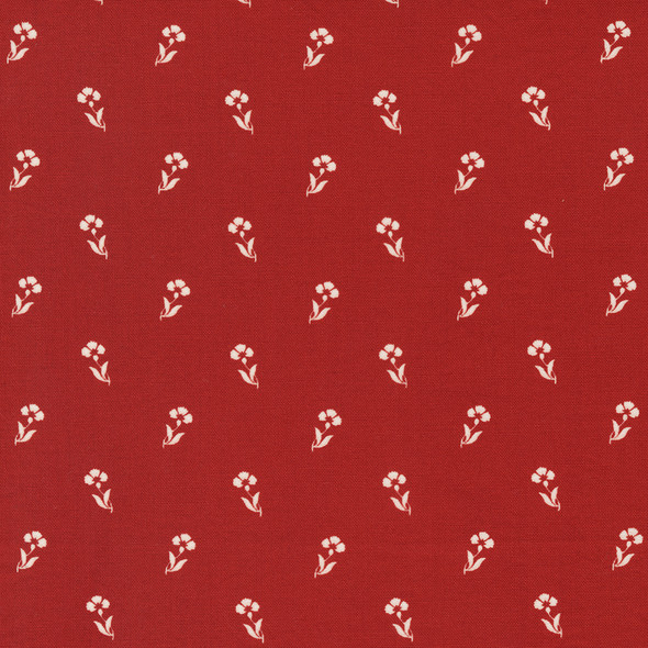 Moda Red and White Gatherings 49193 13 Crimson Carnation Floral | SOLD BY THE HALF-YARD