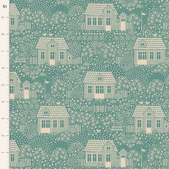 Tilda Hometown 110061 My Neighborhood Teal | Per Half Yard