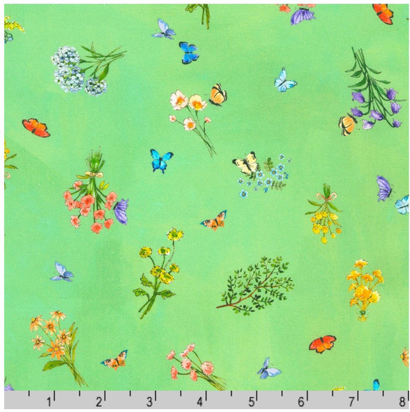 Robert Kaufman | Bunny Lane ABYD-21658-192 Flowers Spring | Sold By Half-Yard