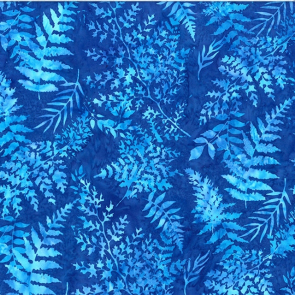 Hoffman Bali Batik U2489-324 Dragonfly Blue Ferns | Per Half-Yard