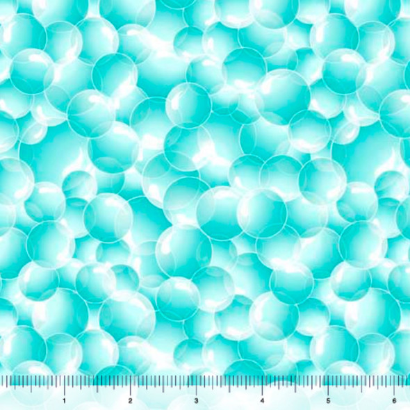QT Fabrics Seashell Mystique Bubbles Turquoise 29524-Q | PER HALF YARD