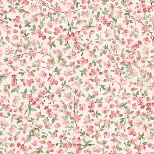 PB Indigo Petals by Beth Grove - Packed Flower Branches Pink | Per Half Yard