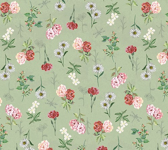 Windham Butterfly Collector Botany Floral 53611-6 Matcha | Per Half Yard