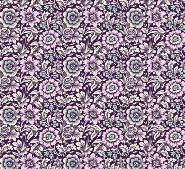 Nightshade (Deja Vu) by Tula Pink Mini Spider Blossom in Nerium PWTP211-NERIUM| Priced per Half Yard