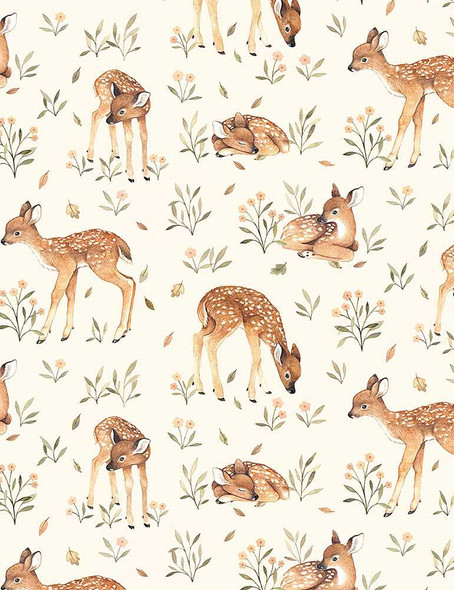 Dear Stella | Little Fawn & Friends Stella-DNS 1905 Cream Little Fawn | Per Half Yard