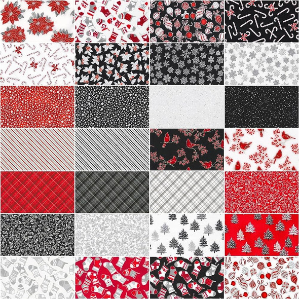 Robert Kaufman Holiday Charms - Scarlet Colorstory  42 pieces 5" squares