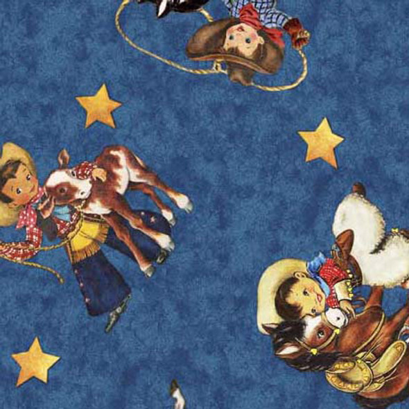 QT Fabrics | Cowboy Up 29846 -W Retro Cowboy Toss | Per Half-Yard