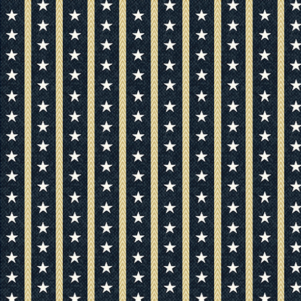 Benartex American Spirit 16105-57 Stars Stripes Navy Blue | Per Half Yard