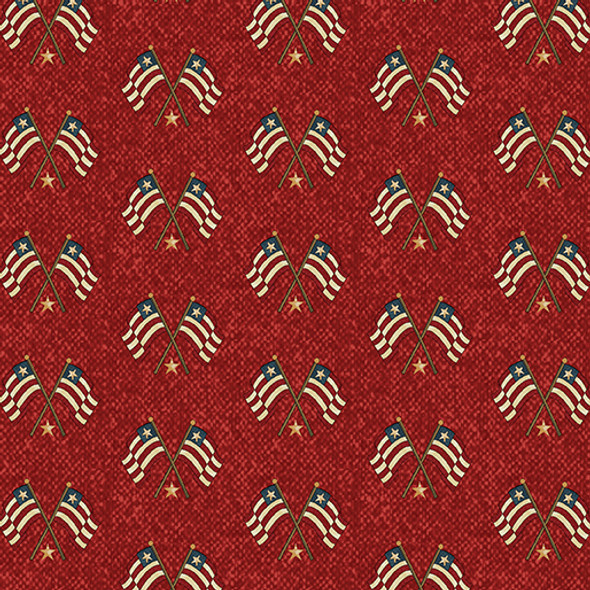 Benartex American Spirit 16107-10 American Flags Red | Per Half Yard