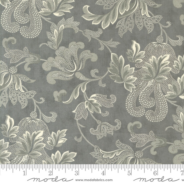 Moda Collections for a Cause: Etchings 44335-15 Damask Scroll Charcoal | Per Half Yard