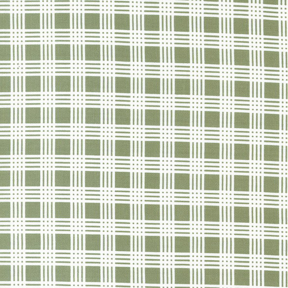green and white plaid check fabric