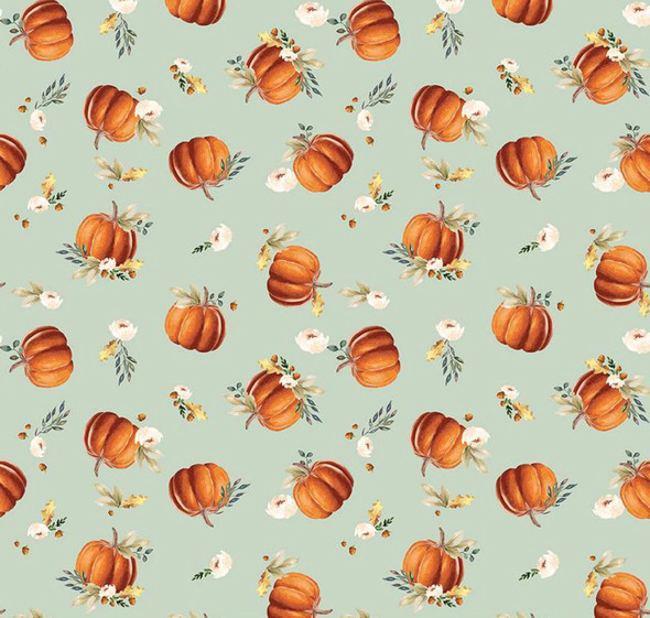 Riley Blake Shades of Autumn C13471 Tea Green Pumpkins | Per Half Yard