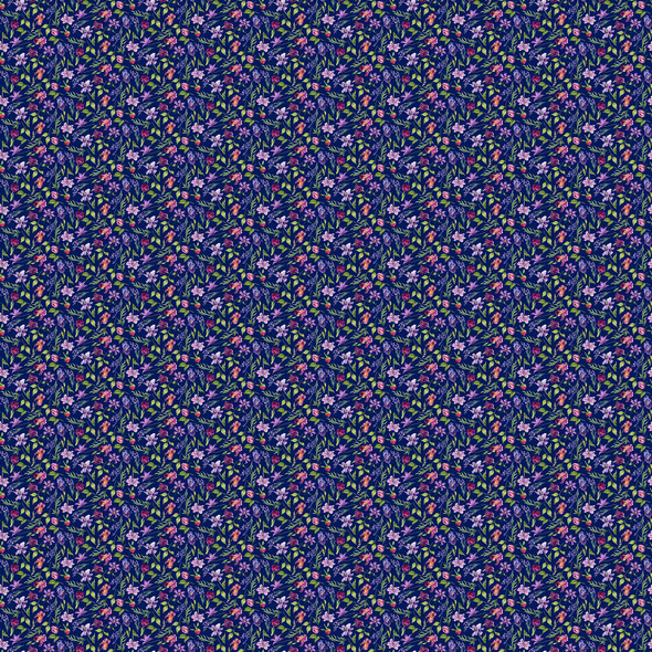 Northcott Deborah's Garden DP25597-49 Navy Multi Mini Floral Packed | Per Half Yard