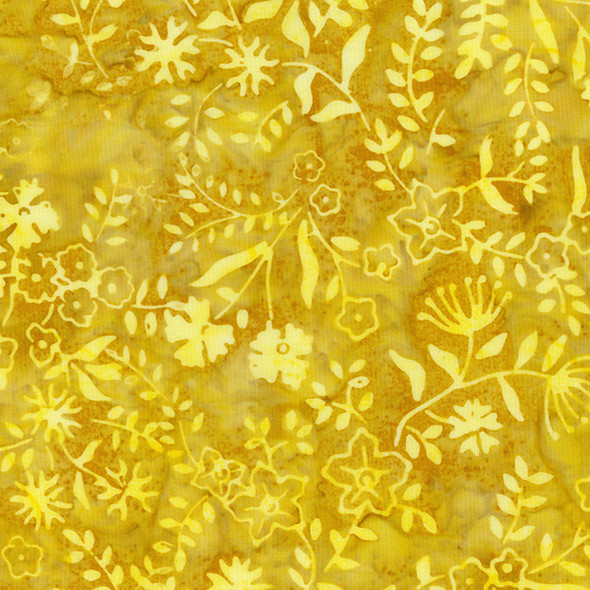 Color Me Banyan Batik Blooms Yellow Floral Batik Fabric by Banyan Batiks  Studio - Northcott Fabrics