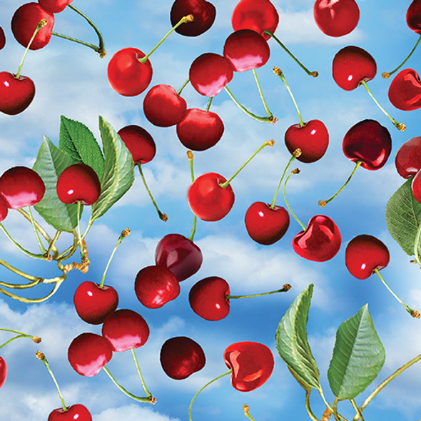 Benartex Cherry Hill 14320-55 Cute Cherries Blue | Per Half Yard