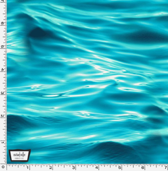 Michael Miller Sea World 11488 AQUA Rippling Waves | Per Half Yard