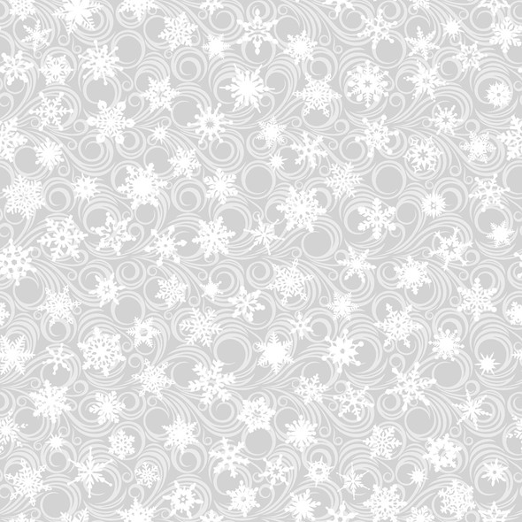 Northcott Big Chill MINKY 60" MK10474-90 Gray with White Snowflakes | Sold By Half-Yard