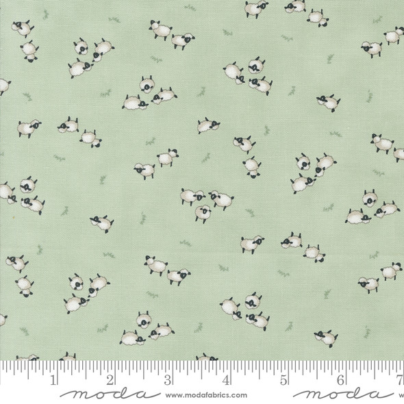 Moda Willows Farm by Deb Strain 56105 18 Willow Green Sheep Barnyard | Per Half Yard