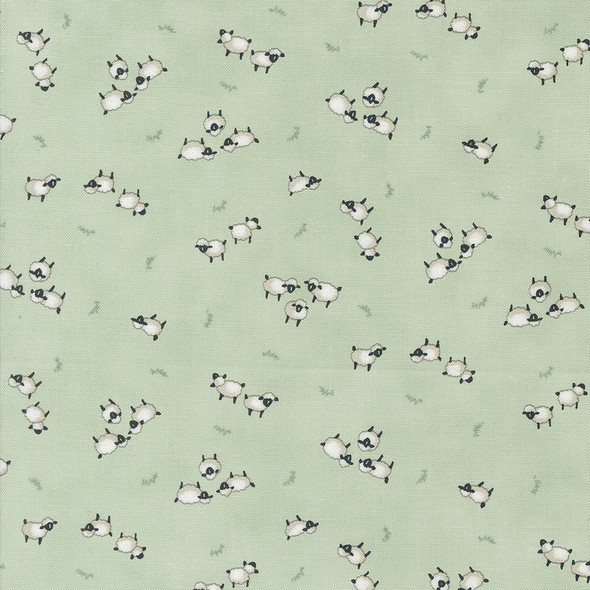 Moda Willows Farm by Deb Strain 56105 18 Willow Green Sheep Barnyard | Per Half Yard