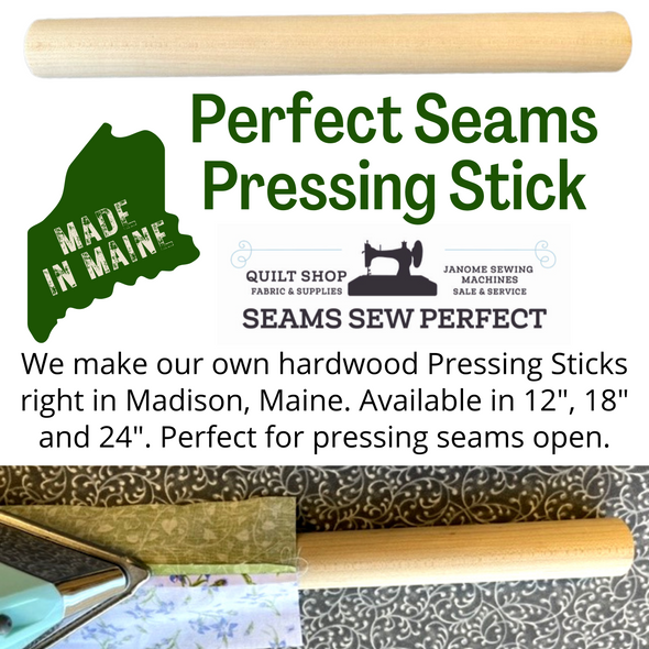 Perfect Seams Hardwood Pressing Stick | 12 inch  Made in Maine by Seams Sew Perfect