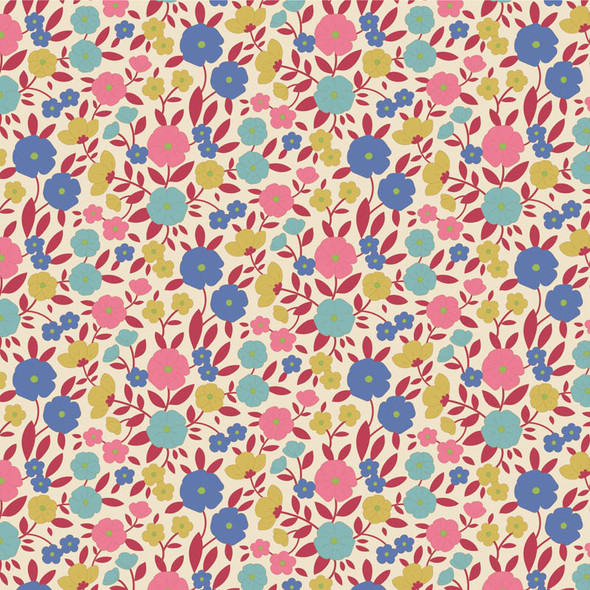 Tilda Wallflower 100615 Janice Blue Floral | SOLD BY THE HALF-YARD